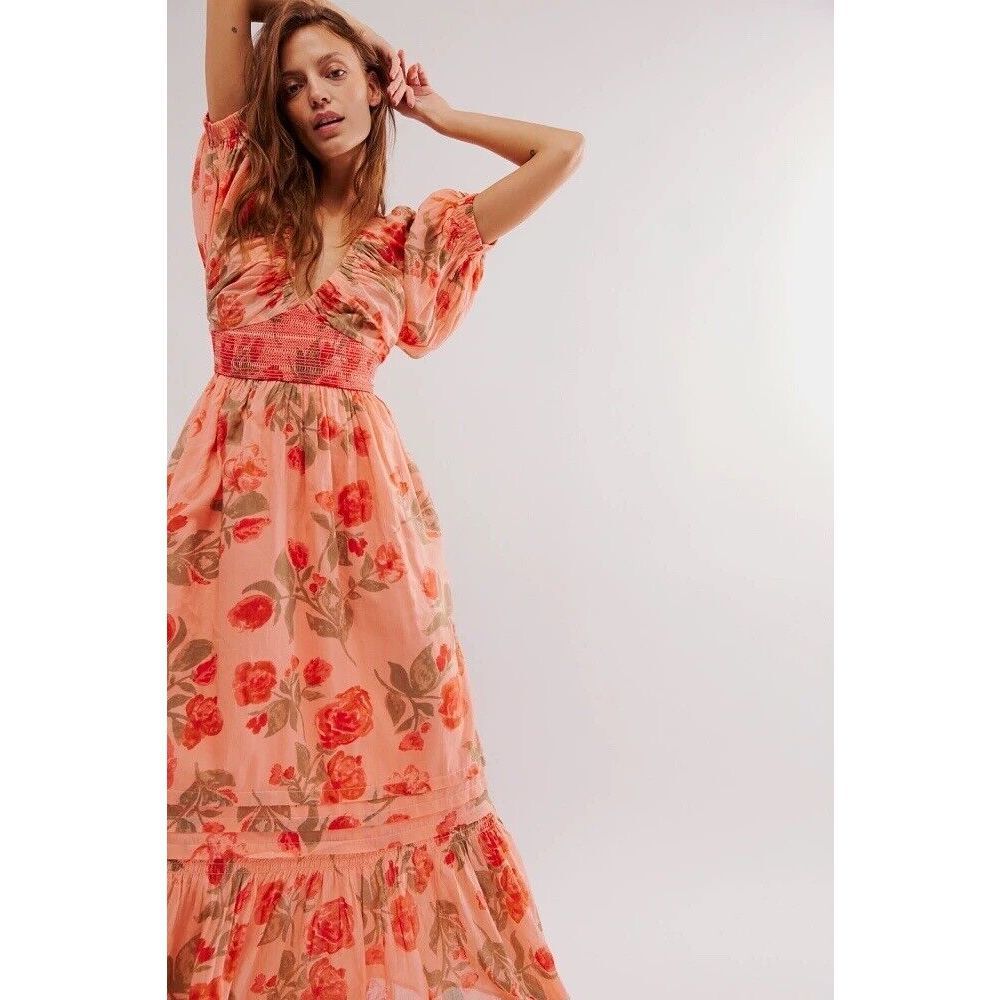 New Free People Golden Hour Maxi Dress sz M - Picture 2 of 8